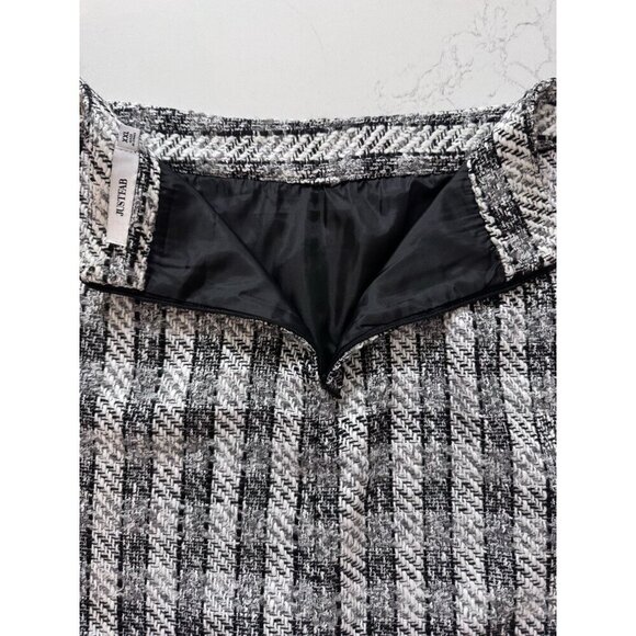 Y2K Plaid Tweed Mini Skirt Women's XXL Preppy Black White Just Fab Clueless - Picture 5 of 10